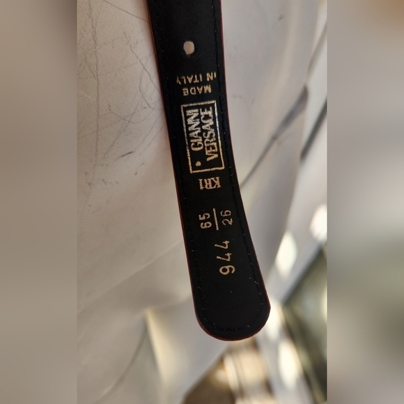 Vtg Gianni Versace Red‎ Gold Medusa  Belt - Picture 3 of 12